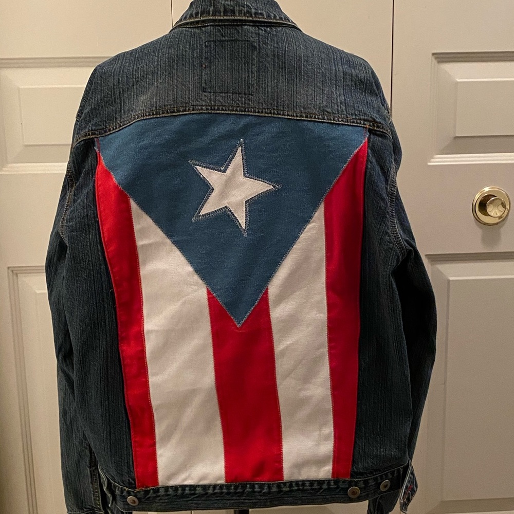 Custom Levi Denim with Flag of Puerto Rico.